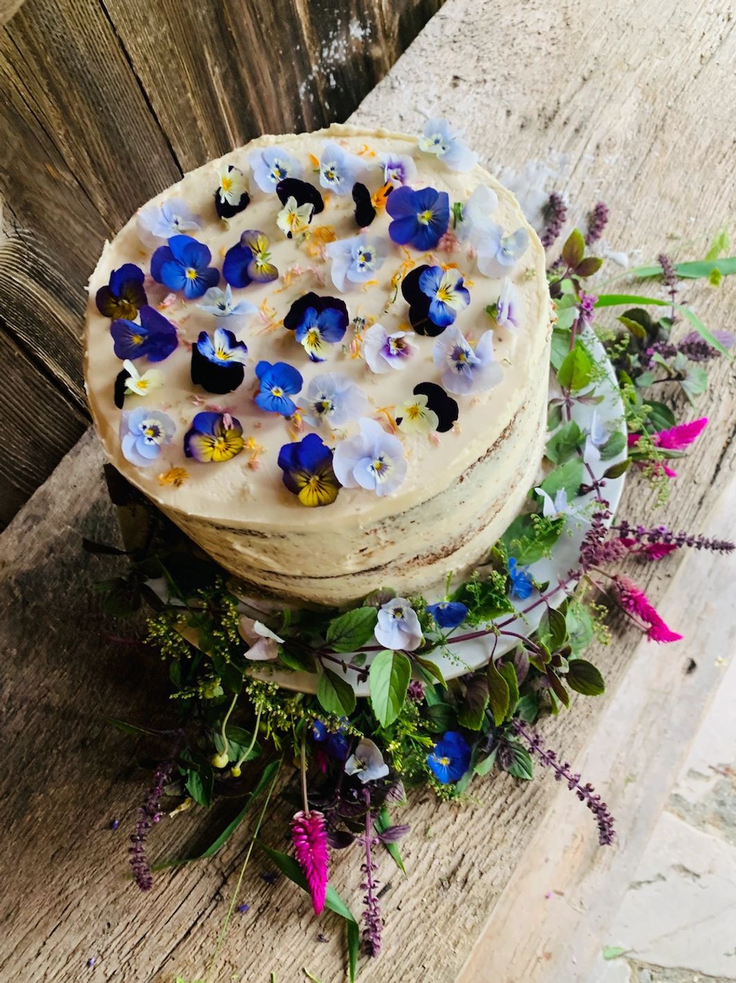 Flowers and Berries Cake Decoration