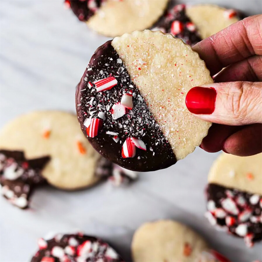 KETO Holiday Peppermint Shortbread Cookies