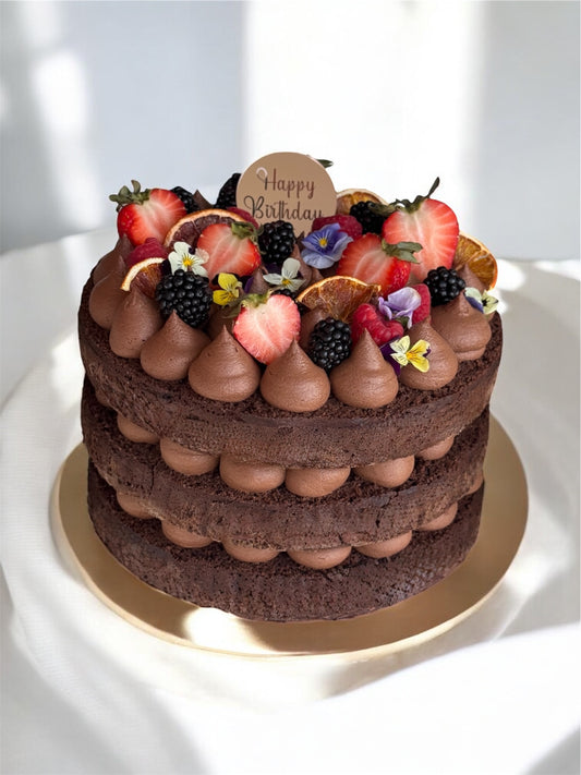 KETO Organic Chocolate Cake with Raspberry Filling