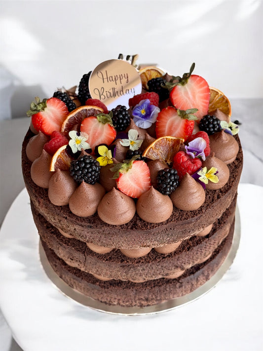 KETO Organic Chocolate Cake with Raspberry Filling