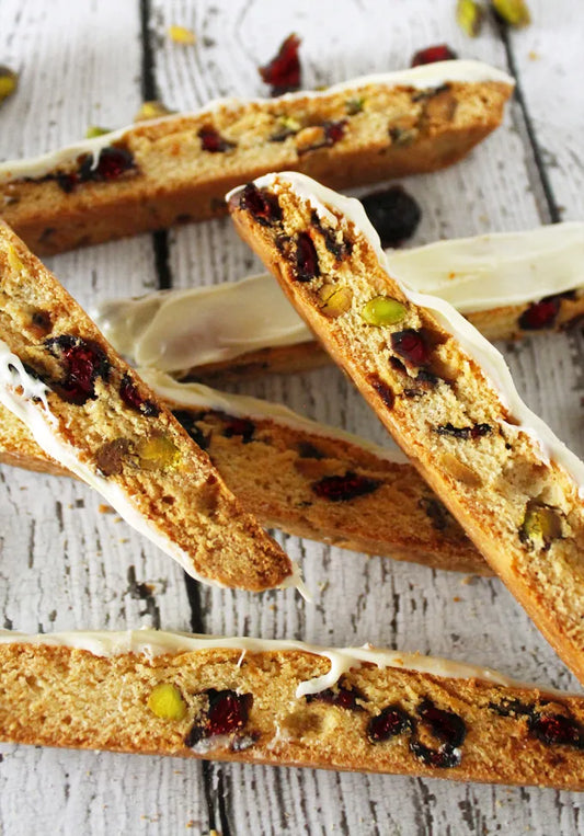 KETO Organic Holiday Cranberry Pistachio Biscotti