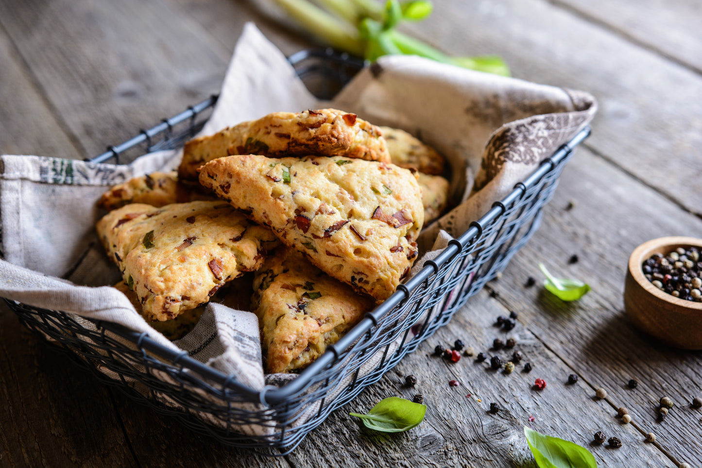 KETO Organic Bacon-Cheddar Scones with chives